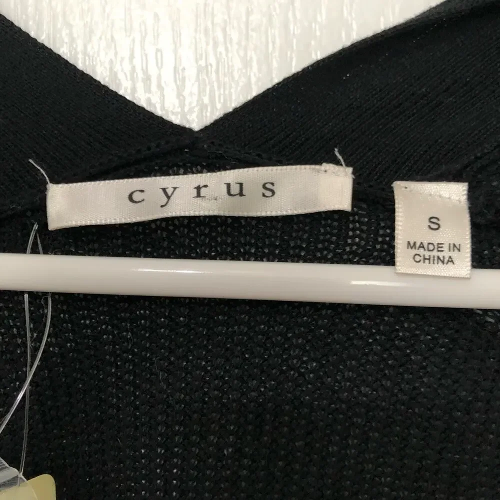 Cyrus Women's Cardigan Sweater Open Front Long Sleeve‎ Black Size Small NWT